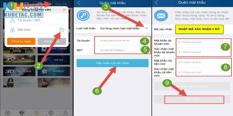 Hướng dẫn đổi mật khẩu đăng nhập Kubet nhanh chóng